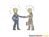 Menschen mit Glühbirnen anstatt Köpfe Clipart, Grafik