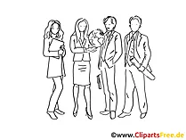 Office Mitarbeiter Clipart schwarz-weiss