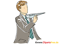 Papierflugzeug Clipart, Grafik, Bild, Cartoon