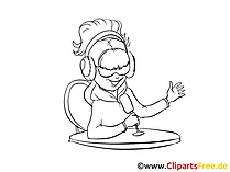 Radio DJ Clipart, Bild, Zeichnung, Cartoon