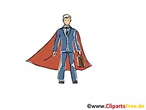 Superman Sales Manager Clipart, Image, Cartoon