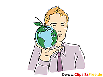 Weltkugel auf der Hand Clipart, Grafik, Bild