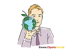 Weltkugel auf der Hand Clipart, Grafik, Bild