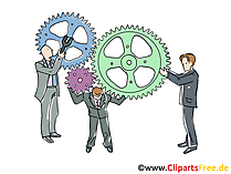 Zahnräder, Zusammenarbeit Clipart, Grafik