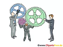 Zahnräder, Zusammenarbeit Clipart, Grafik