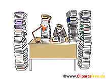Zu viel Arbeit Clipart, Grafik, Bild, Cartoon