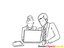 Zusammenarbeit Cliparts schwarz-weiss
