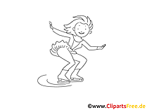 Eiskunstlauf Zeichnung schwarz-weiss, Bild, Clipart, Comic, Cartoon zum Ausmalen Eiskunstlauf Zeichnung schwarz-weiss, Bild, Clipart, Comic, Cartoon zum Ausmalen