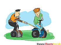 Elektroroller Clipart, Bild, Cartoon, Comic, Illustration