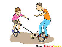 Fahrrad-Polo Cartoon, Clipart, Bild, Comic, Illustration Fahrrad-Polo Cartoon, Clipart, Bild, Comic, Illustration