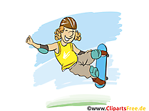 Freestle und Skateboard Action Grafik, Illustration, Bild, Cartoon, Image Freestle und Skateboard Action Grafik, Illustration, Bild, Cartoon, Image