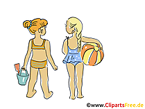 Kinder am Strand Clipart, Bild, Cartoon, Comic, Grafik Kinder am Strand Clipart, Bild, Cartoon, Comic, Grafik