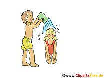 Kinder Spielen Am Strand Clipart Bild Cartoon Comic Grafik Gratis