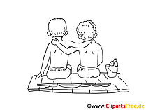 Knaben Zeichnung, Clipart, Bild schwarz-weiss, Comic, Cartoon gratis