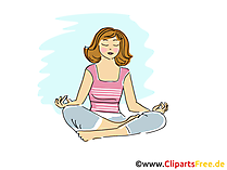Lotossitz, Lotussitz Clipart, Bild, Cartoon, Comic, Grafik