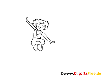 Schweben Zeichnung, Clipart, Bild schwarz-weiss, Grafik, Cartoon gratis