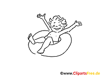 Spass am Strand Zeichnung, Clipart, Bild schwarz-weiss, Grafik Spass am Strand Zeichnung, Clipart, Bild schwarz-weiss, Grafik