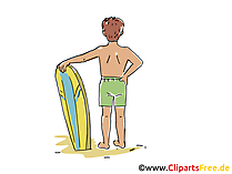 Surfer, Surfen Clipart, Bild, Cartoon, Comic, Grafik