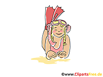 Taucher Clipart, Sport und Freizeit Bild, Cartoon, Comic, Grafik