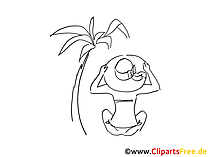 Urlaub am Strand Zeichnung, Clipart, Bild schwarz-weiss, Grafik, Comic, Cartoon gratis Urlaub am Strand Zeichnung, Clipart, Bild schwarz-weiss, Grafik, Comic, Cartoon gratis