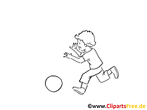 Zeichnung Kind spielt mit Ball am Strand Zeichnung Kind spielt mit Ball am Strand