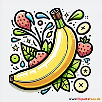 Banane Clipart zum Thema Obst