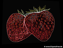 Erdbeeren auf dem schwarzen Hintergrund Clipart PNG