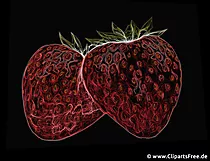 Erdbeeren auf dem schwarzen Hintergrund Clipart PNG