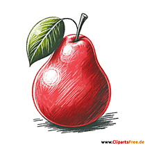 Peras rojas frescas sobre imagen de fondo blanco