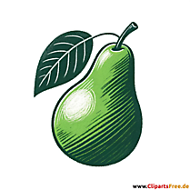 Grüne Birne auf weißem Hintergrund Bild