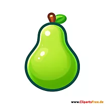 Grüne Birne einfach gezeichnet Clipart, Bild, Illustration