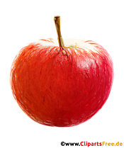 Velsmagende æbletegning i farve med gennemsigtig baggrund