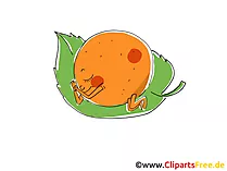 Lustige Orange Clipart, Bild, Cartoon gratis