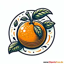 Mandarine Clipart zum Thema Obst