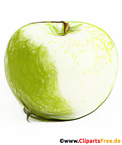 Skisse tegning grønt eple