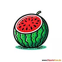 Wassermelone geschnitten Clipart, Bild, Illustration