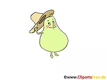 Witzige Birne Cartoon-Illustration, Bild, Clipart
