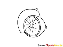 Zitrone Clipart schwarz-weiss