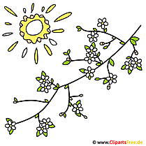 Pavasario paveikslėlis nemokamai medžių šakoms su gėlėmis