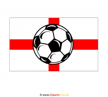 English Flag with  Soccer Ball Clip Art