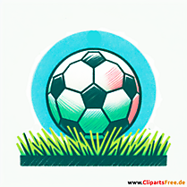 Fussball auf dem grünem Rasen Clipart - Bilder zum Thema Fußball