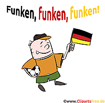 Fussball Clipart zu EM und WM Deutschland Flagge