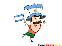Man with argentinian Flag Sport Cliparts