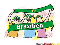 Brasilianische Fans feiern Bild, Clipart, Grafik