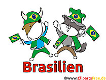 Brasilianische Fussballfans - Sport Clip Art Bilder