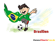 Brasilianischer Fußballspieler mit Ball Clipart, Bild, Grafik