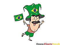 Brasilianischer Sportfan Clipart, Bild, Illustration