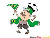 Fussballfan aus Brasilien - Sport Clip Art Bilder