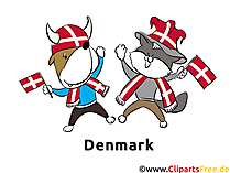 Dänische Sportfans im Stadion Clipart-Illustration