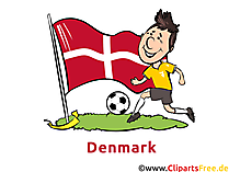 Fussballspieler aus dänischer Fussballmannschaft Bild, Clipart, Illustration